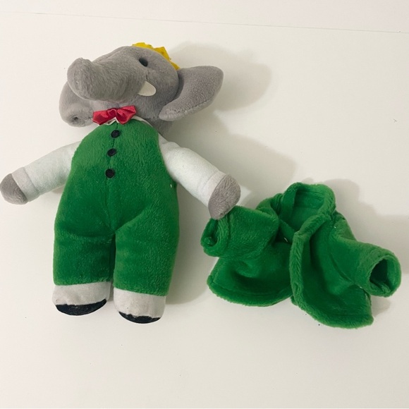 Vintage 1988 Gund Babar Elephant Green Suit Plush Stuffed Animal Toy - Picture 9 of 16